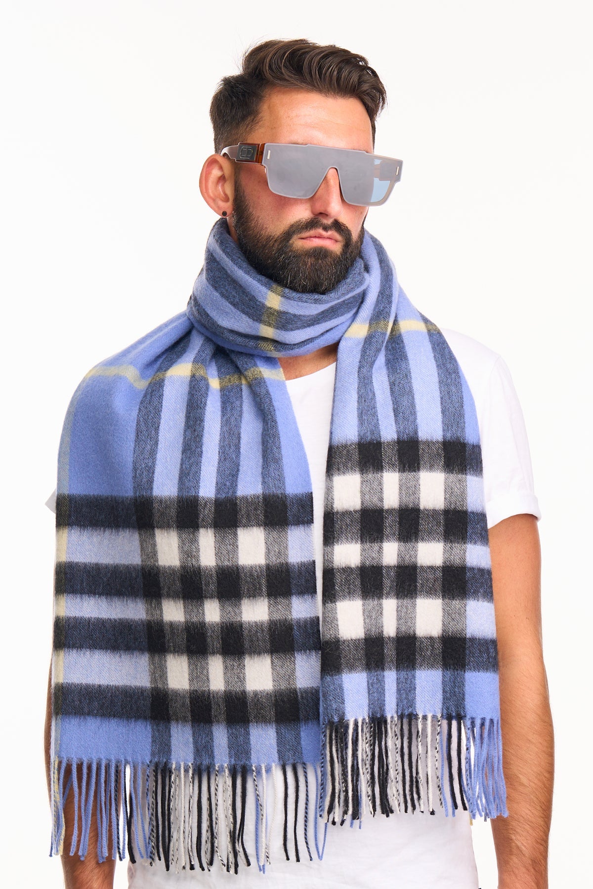 Scarf DC Check Oversized Wrap 100% Pure Lambswool