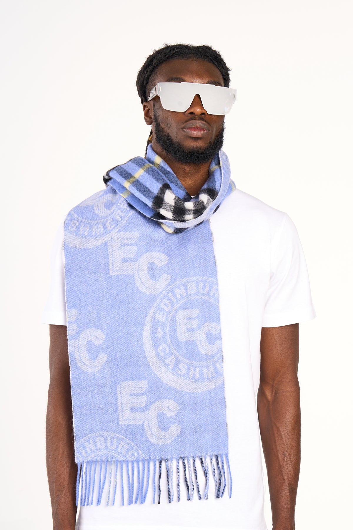 EC 100% Pure Lambswool Big Blue Scarf