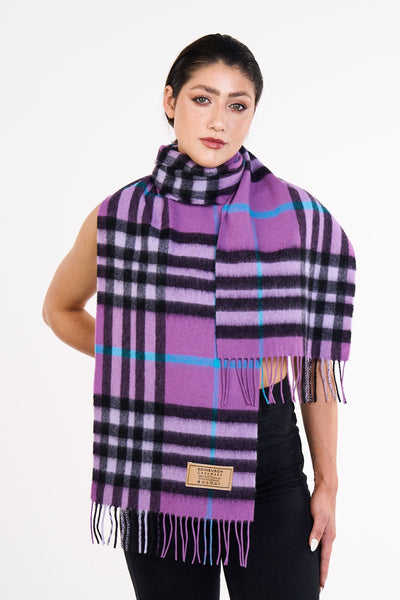 Cashmere Designer Scarf Iconic DC Classic (Large) - Lilac