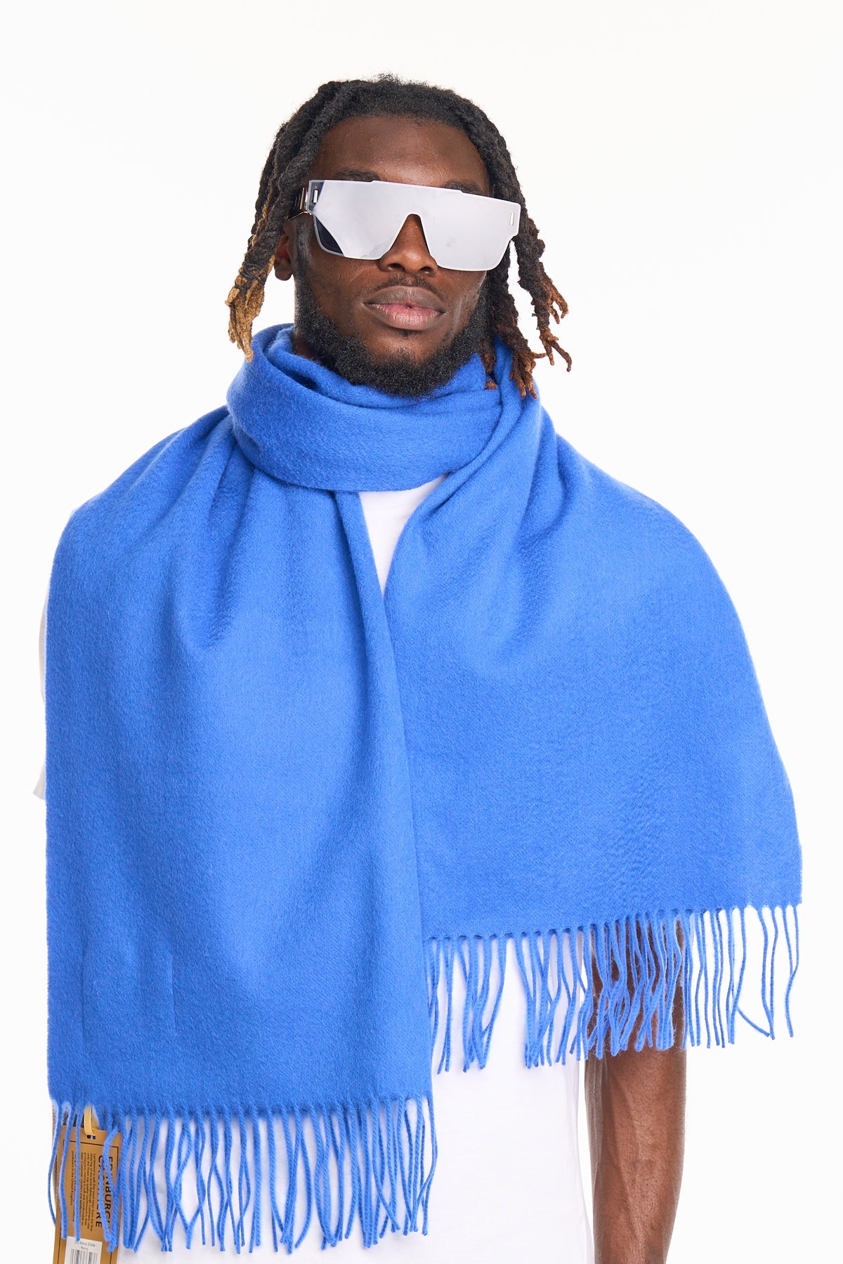 Plain Scarf Dark Blue Oversized Wrap 100% Pure Lambswool