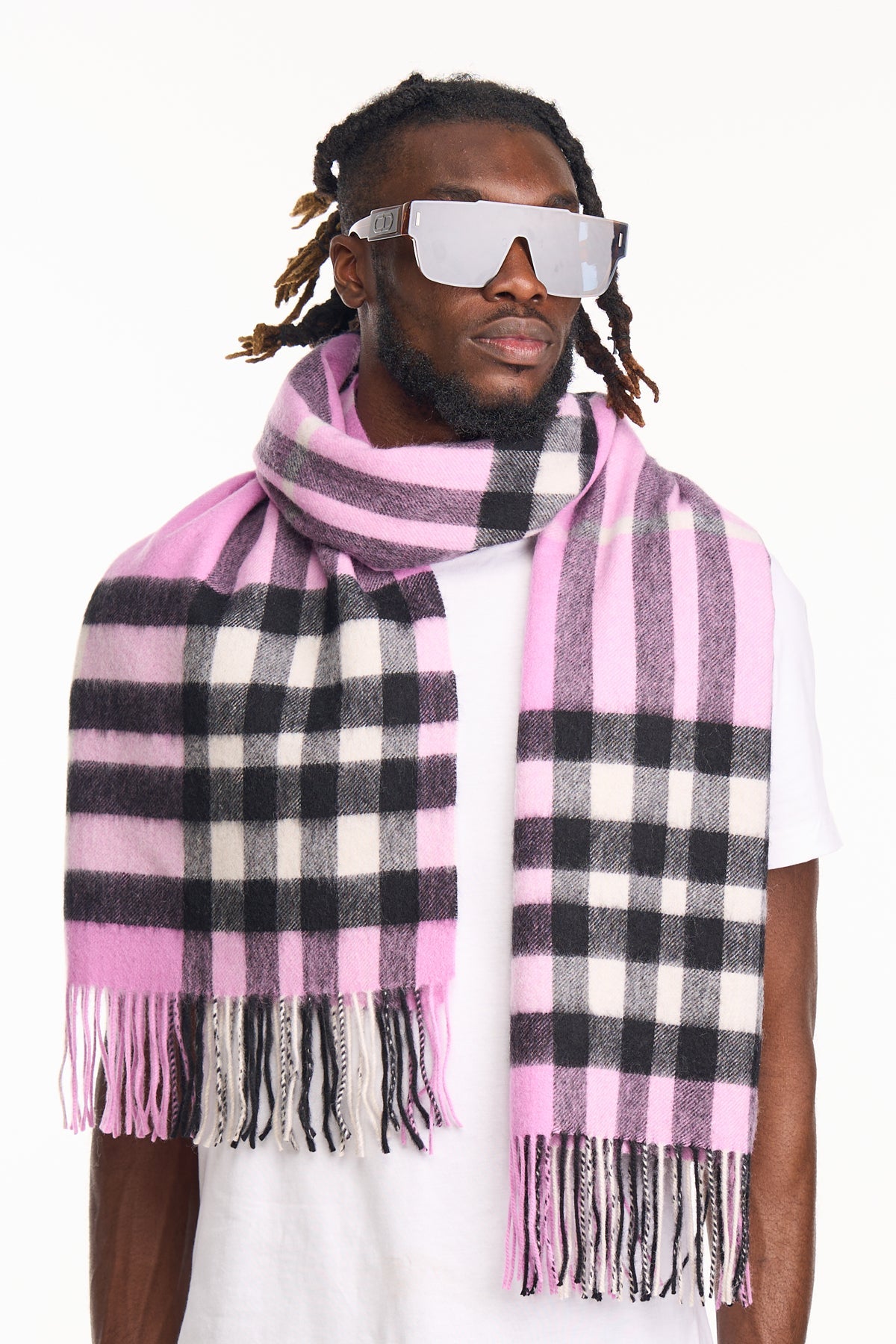 Scarf DC Check Oversized Wrap 100% Pure Lambswool