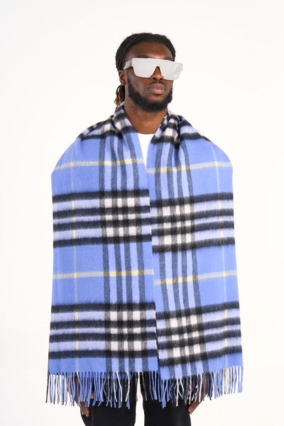 Cashmere Scarf DC Classic Blue Oversized Wrap