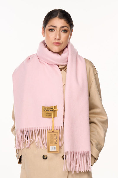 Plain Scarf Light Pink Oversized Wrap 100% Pure Lambswool