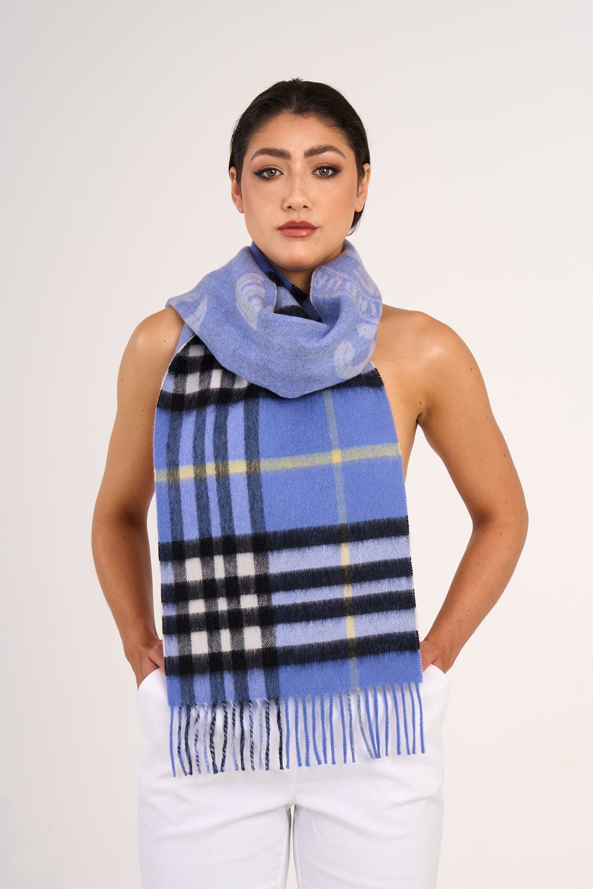 EC 100% Pure Lambswool Big Blue Scarf