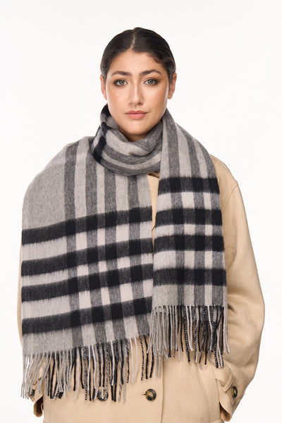 Scarf DC Check Oversized Wrap 100% Pure Lambswool