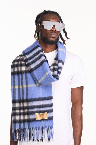 Cashmere Scarf DC Classic Blue Oversized Wrap