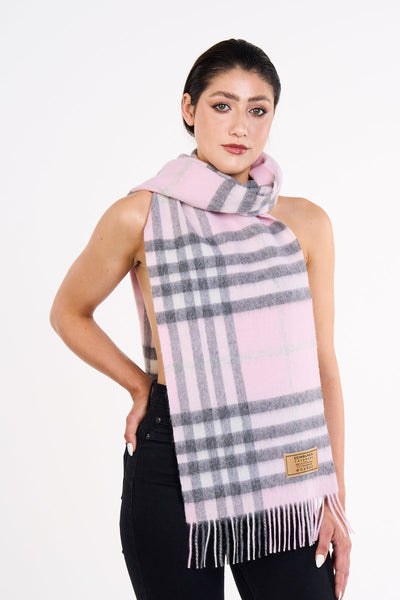 Cashmere Designer Scarf Iconic DC Classic (Large) - Pink