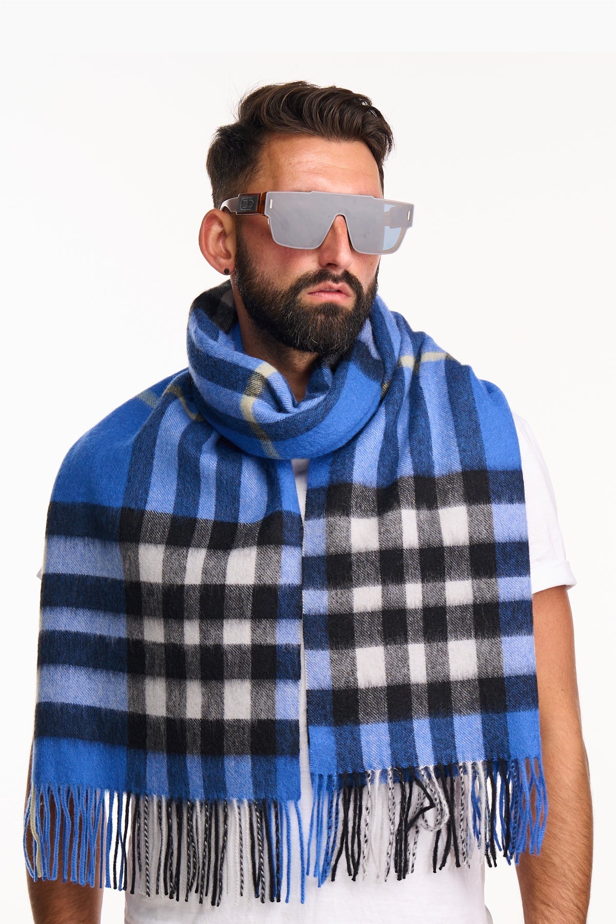 Scarf DC Check Oversized Wrap 100% Pure Lambswool