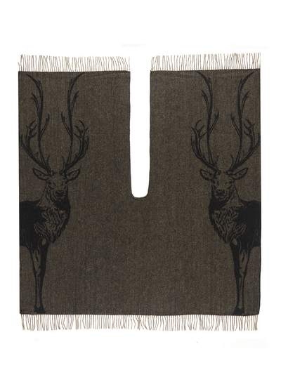 Full Stag Charcoal Cape 100% Pure Lambswool