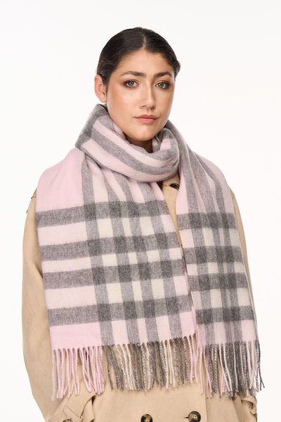 Scarf DC Check Oversized Wrap 100% Pure Lambswool