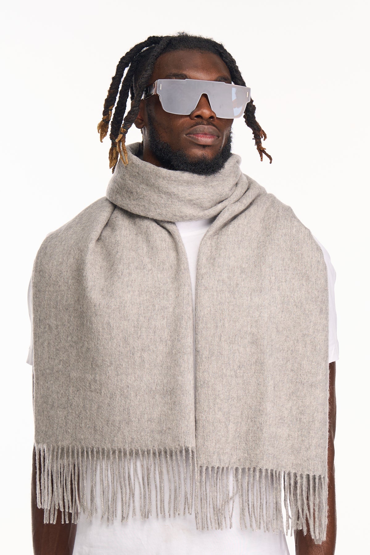 Plain Scarf Grey Oversized Wrap 100% Pure Lambswool