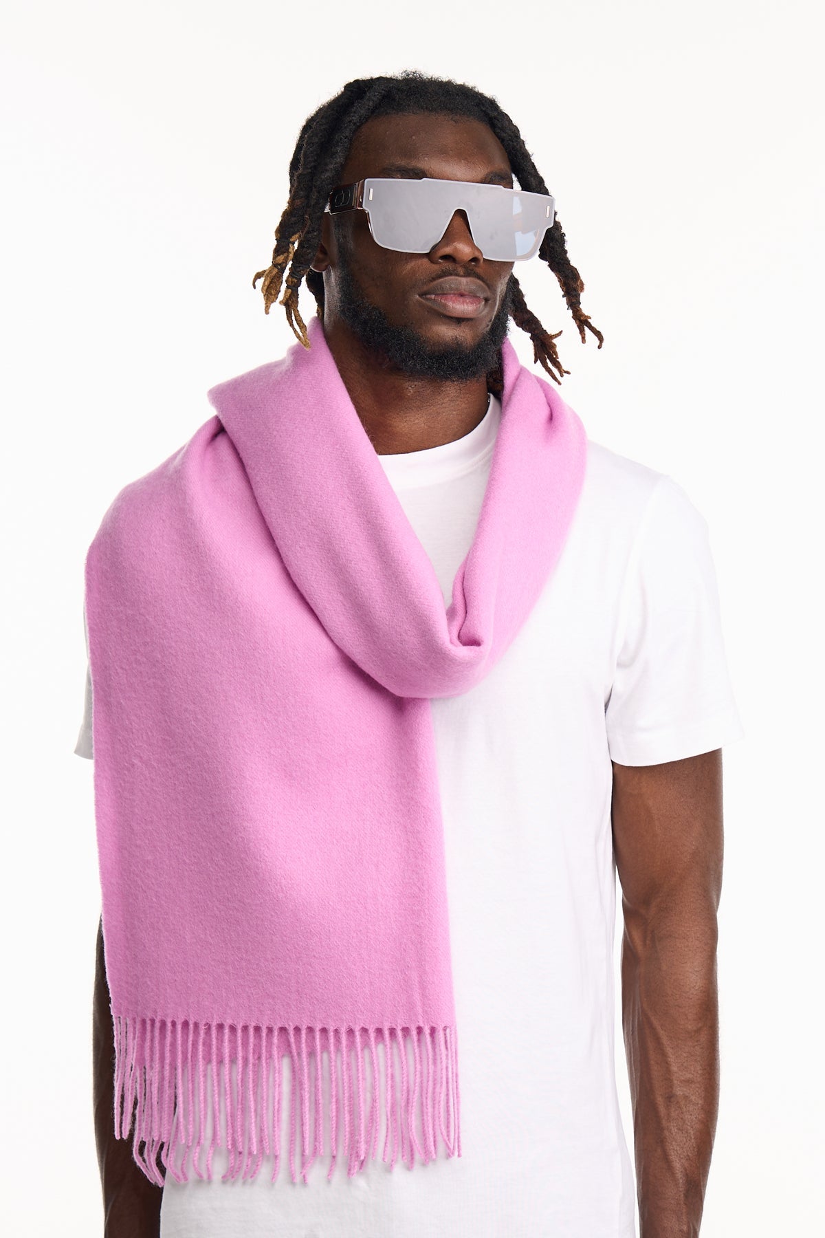 Plain Scarf Dark Pink Oversized Wrap 100% Pure Lambswool