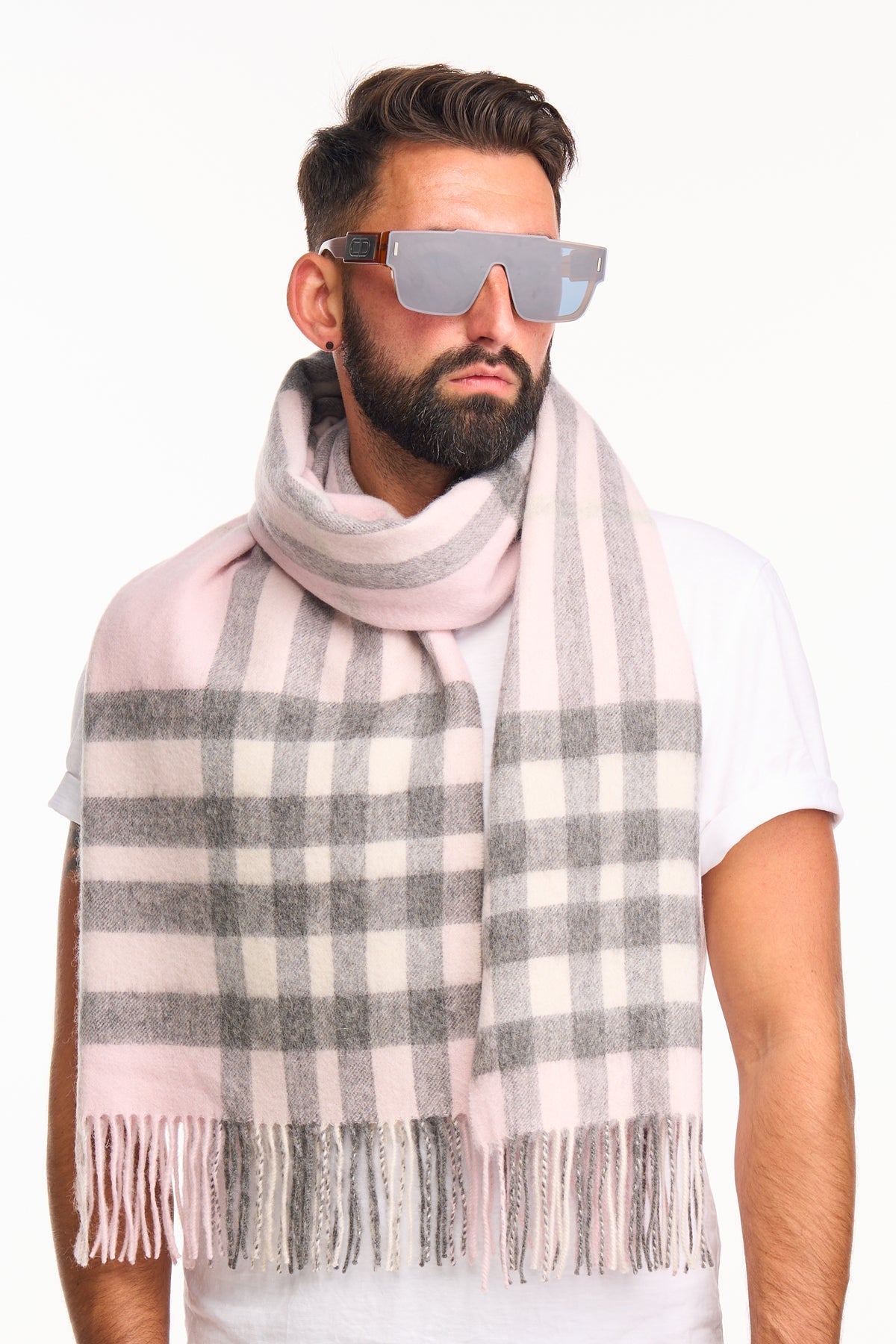 Scarf DC Check Oversized Wrap 100% Pure Lambswool