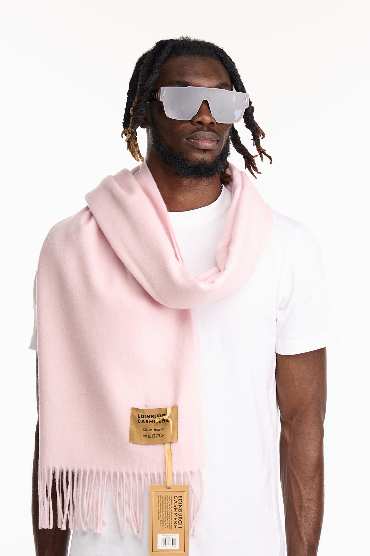 Plain Scarf Light Pink Oversized Wrap 100% Pure Lambswool