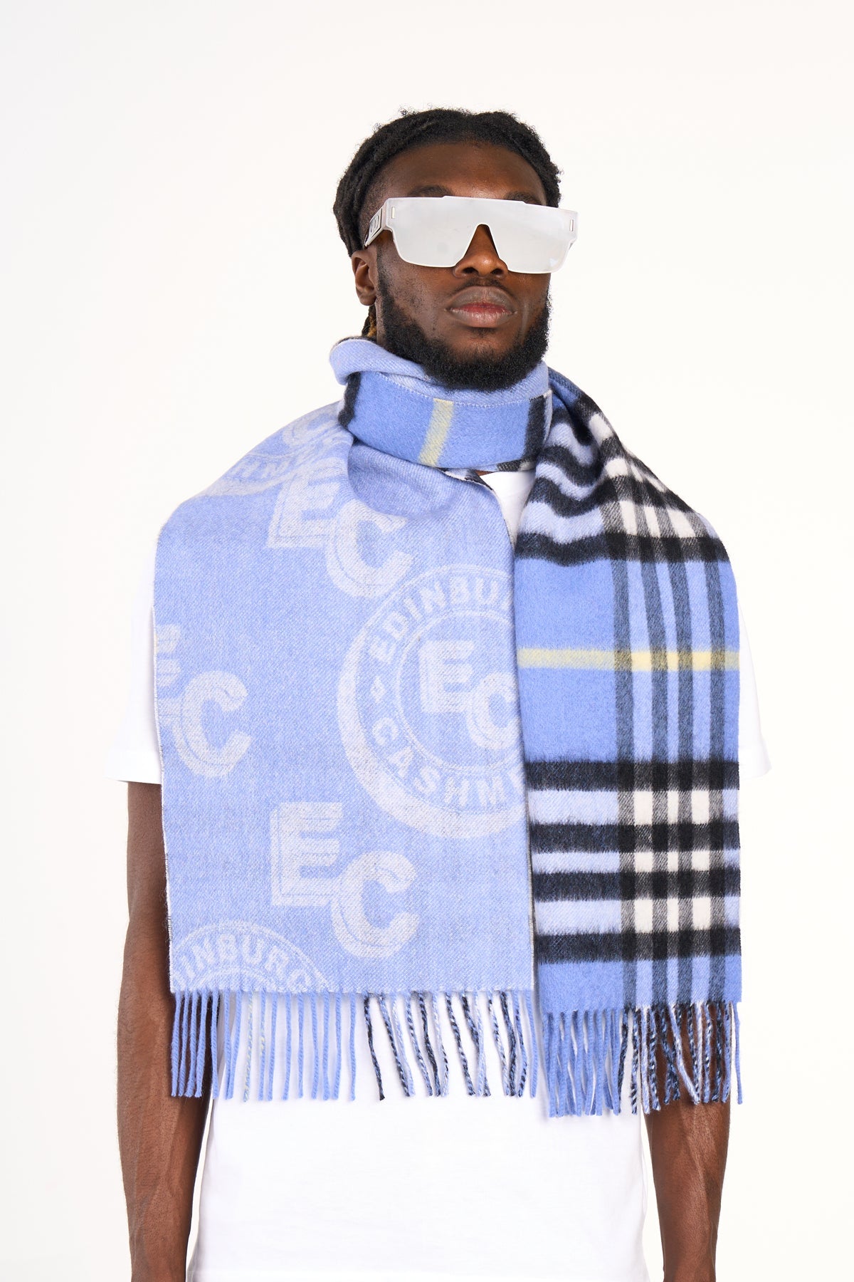 EC 100% Pure Lambswool Big Blue Scarf