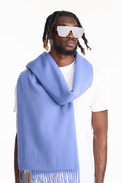 Plain Scarf Light Blue Oversized Wrap 100% Pure Lambswool