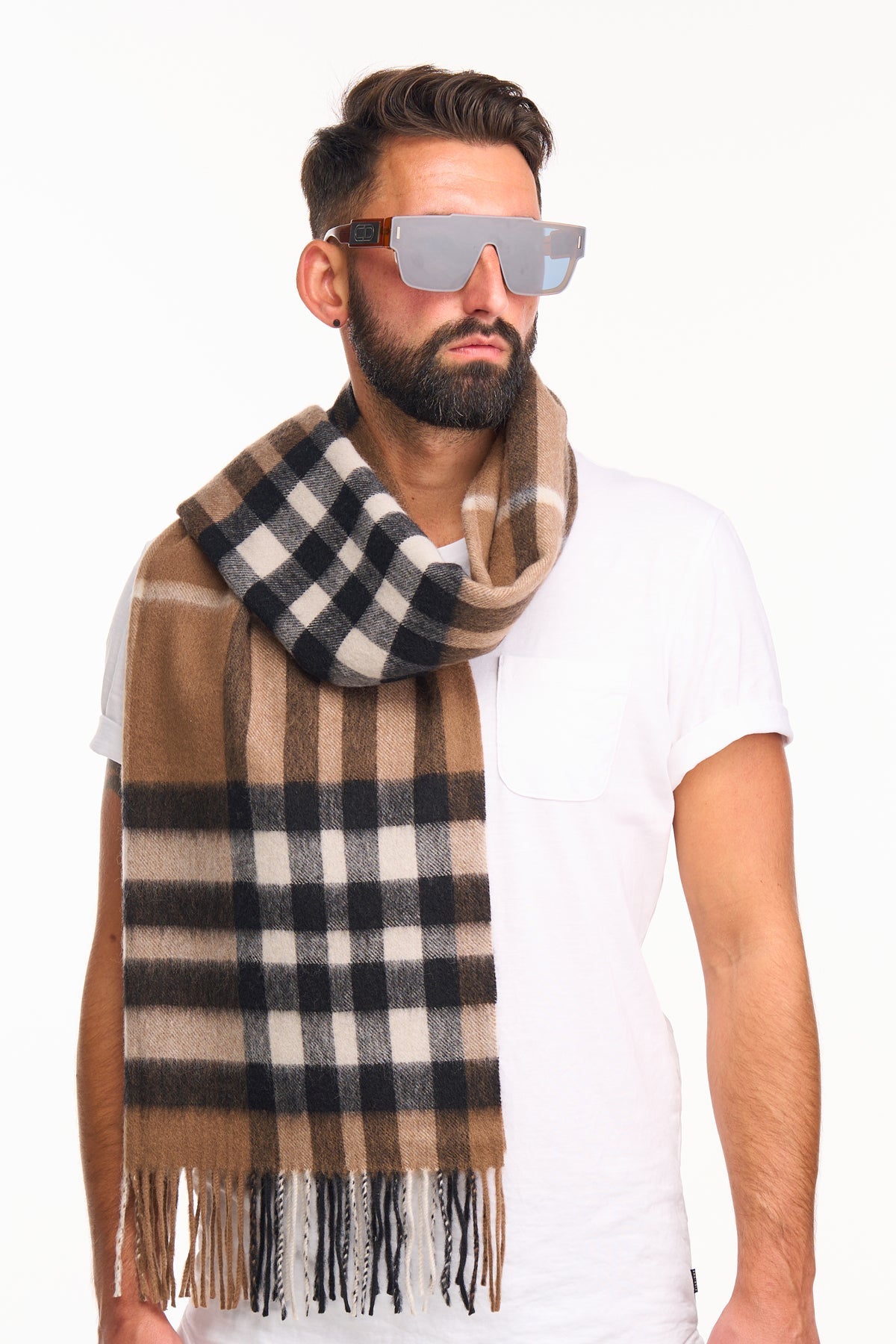 Scarf DC Check Oversized Wrap 100% Pure Lambswool