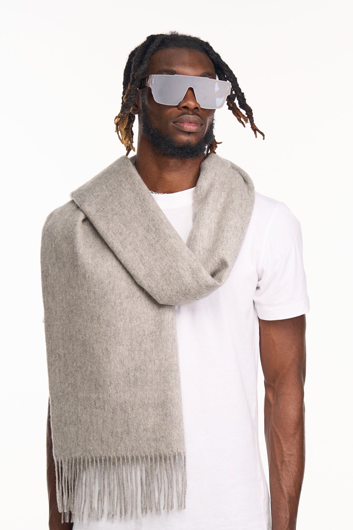 Plain Scarf Grey Oversized Wrap 100% Pure Lambswool