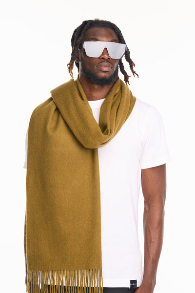 Plain Scarf Green Oversized Wrap 100% Pure Lambswool