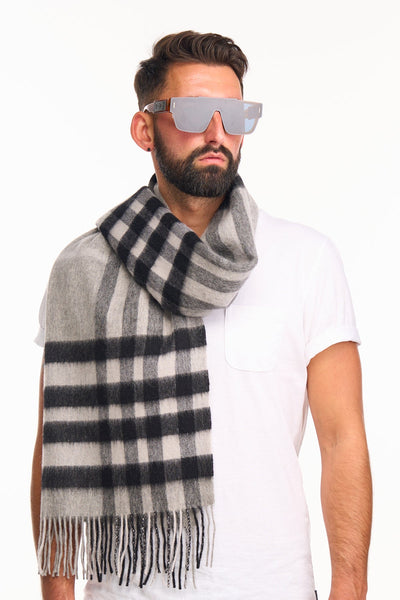 Scarf DC Check Oversized Wrap 100% Pure Lambswool