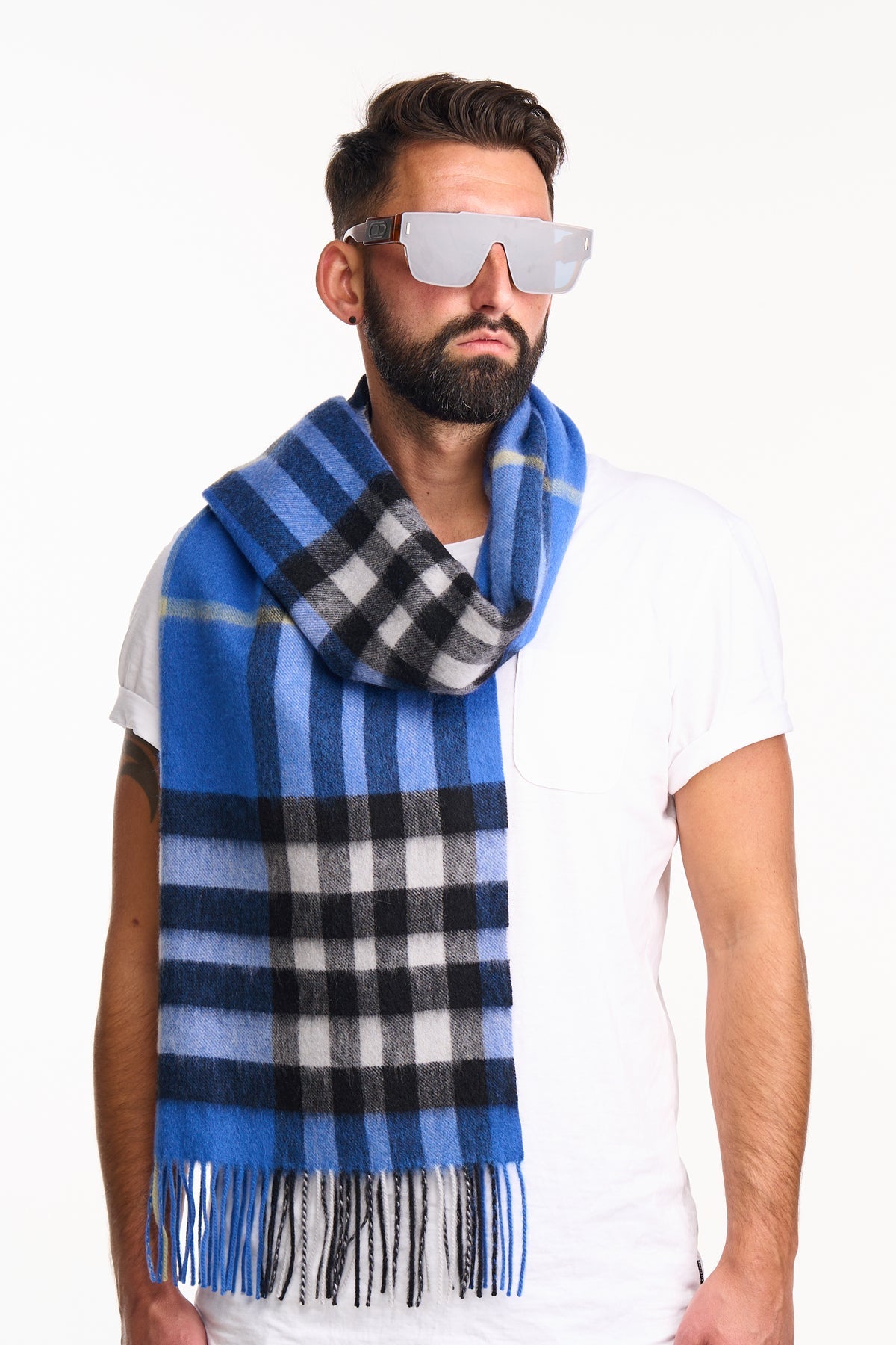 Scarf DC Check Oversized Wrap 100% Pure Lambswool