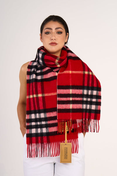 EC 100% Pure Lambswool Big Red Scarf