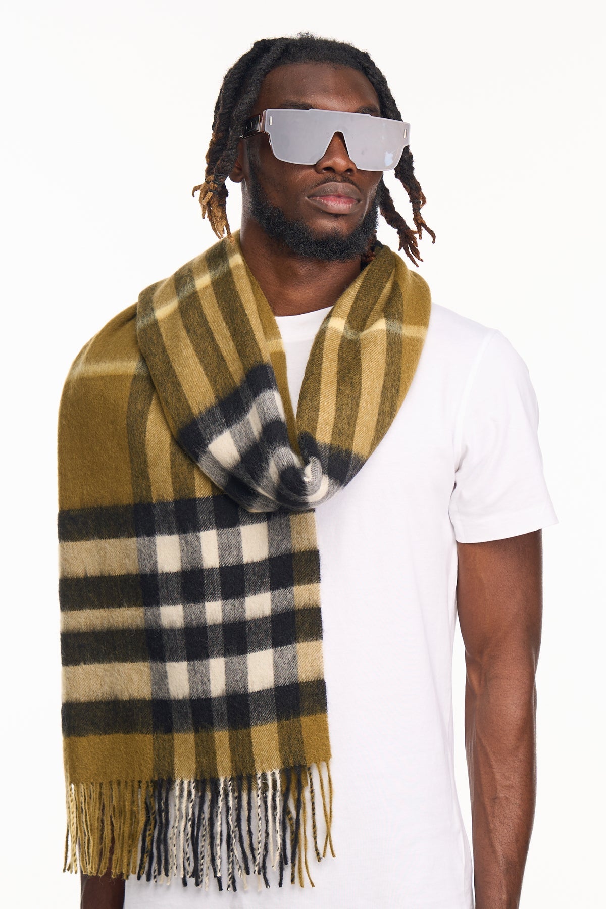 Scarf DC Check Oversized Wrap 100% Pure Lambswool