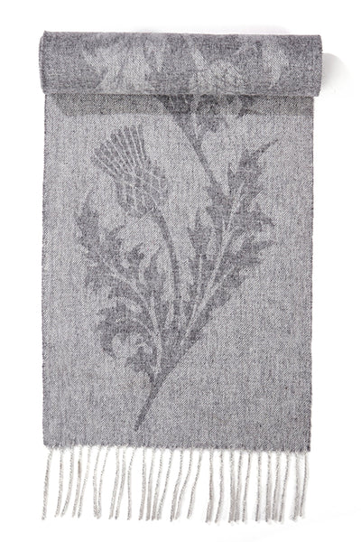 Scarf Single Thistle Grey 100% Pure Lambswool