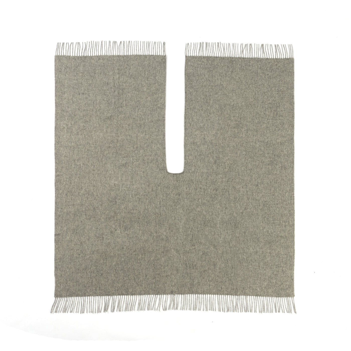 Plain Cape Grey Poncho 100% Pure Lambswool