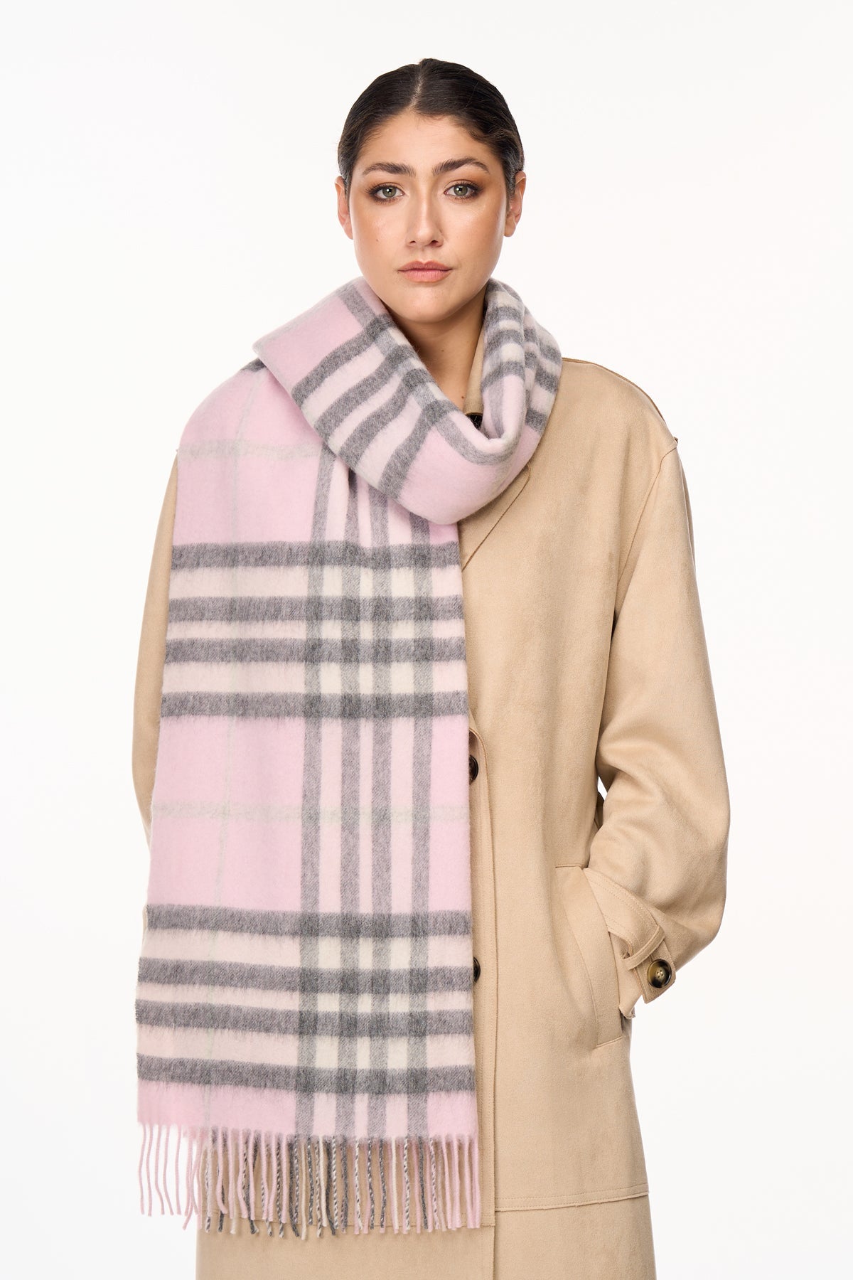 Scarf DC Classic Pink Oversized Wrap 100% Pure Lambswool