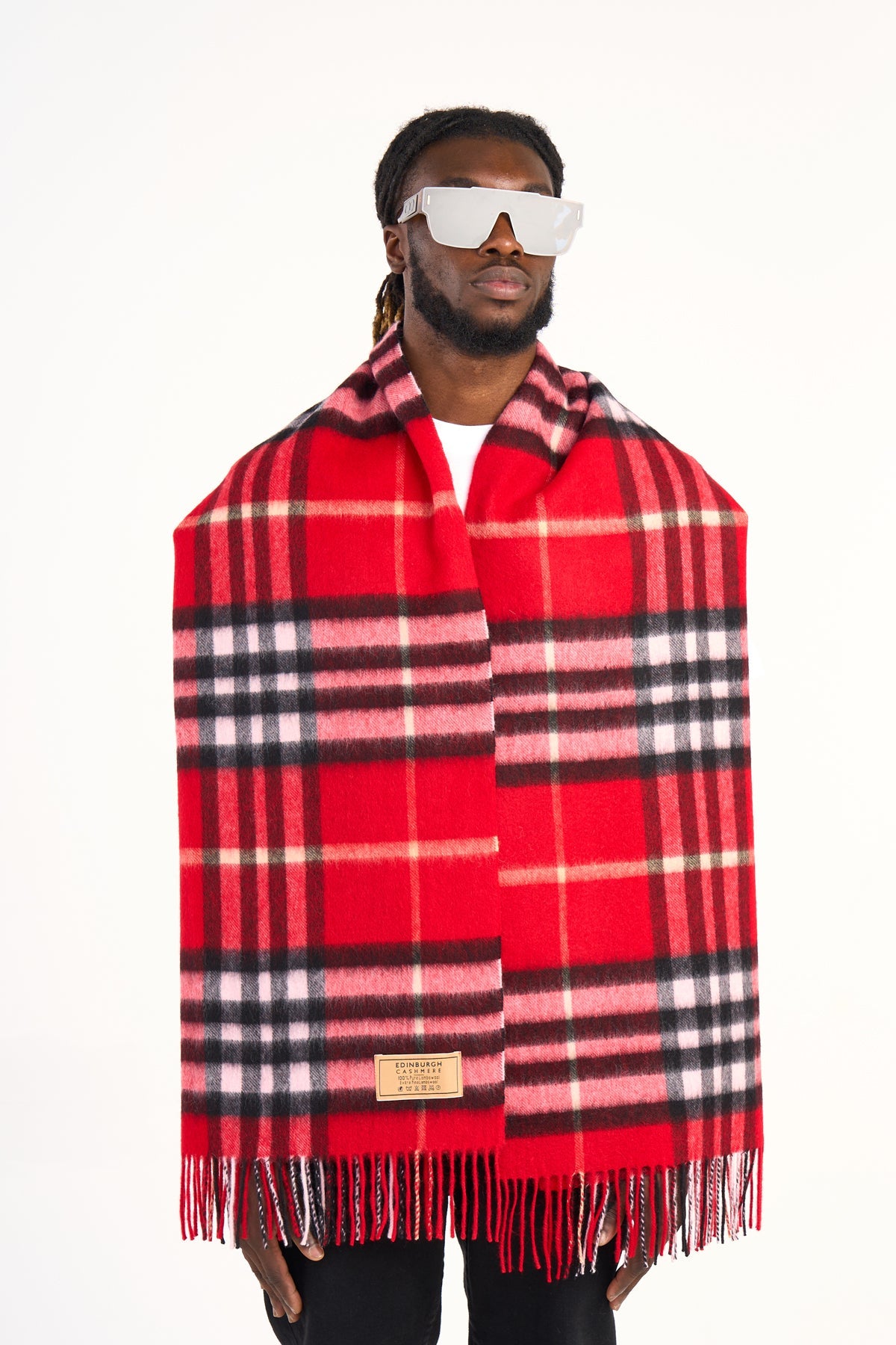 Scarf DC Classic Red Oversized Wrap 100% Pure Lambswool