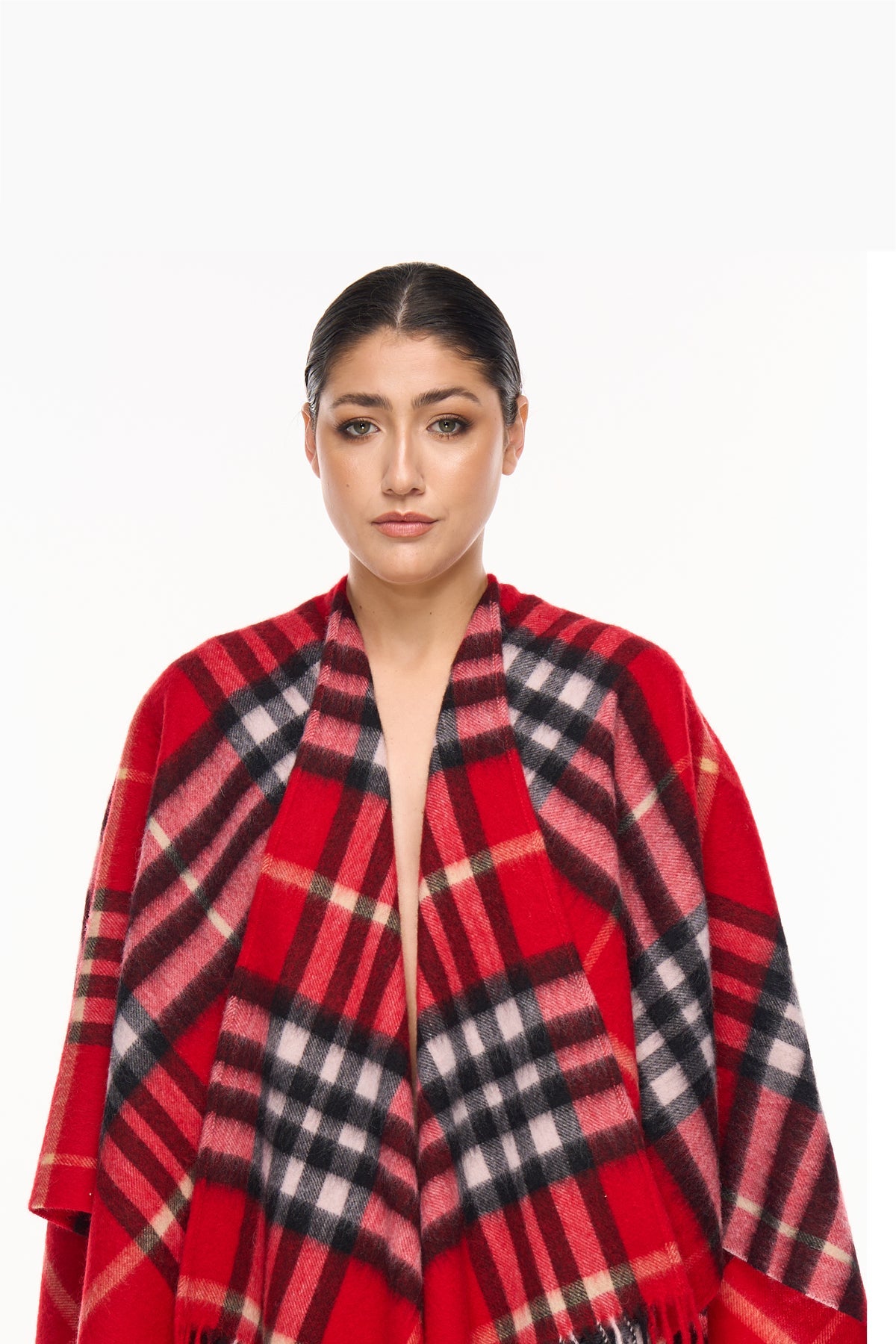 DC Classic Red Cape 100% Pure Cashmere