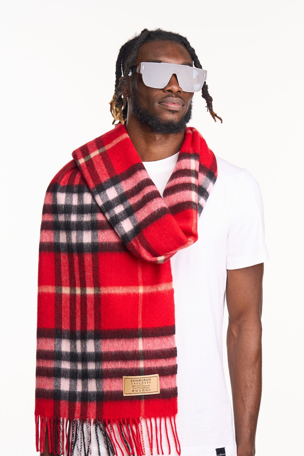 Scarf DC Classic Red Oversized Wrap 100% Pure Lambswool