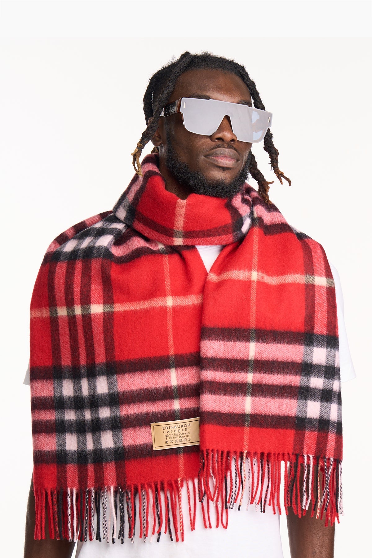 Scarf DC Classic Red Oversized Wrap 100% Pure Lambswool