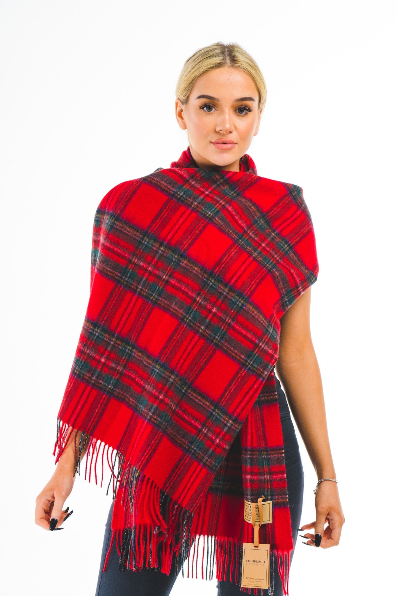 Royal Stewart Cape 100% Pure Cashmere