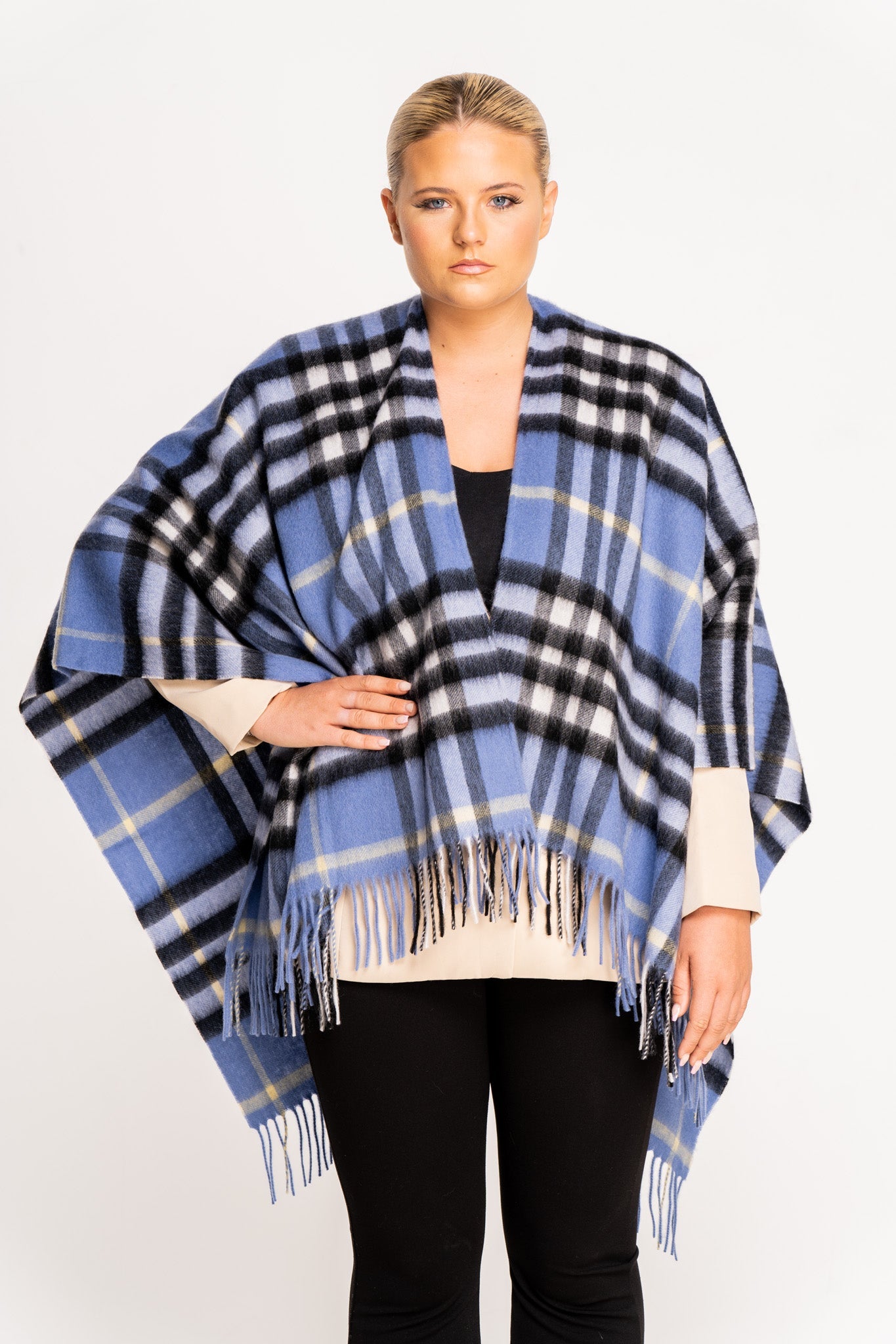 Cashmere Cape DC Classic Blue Poncho