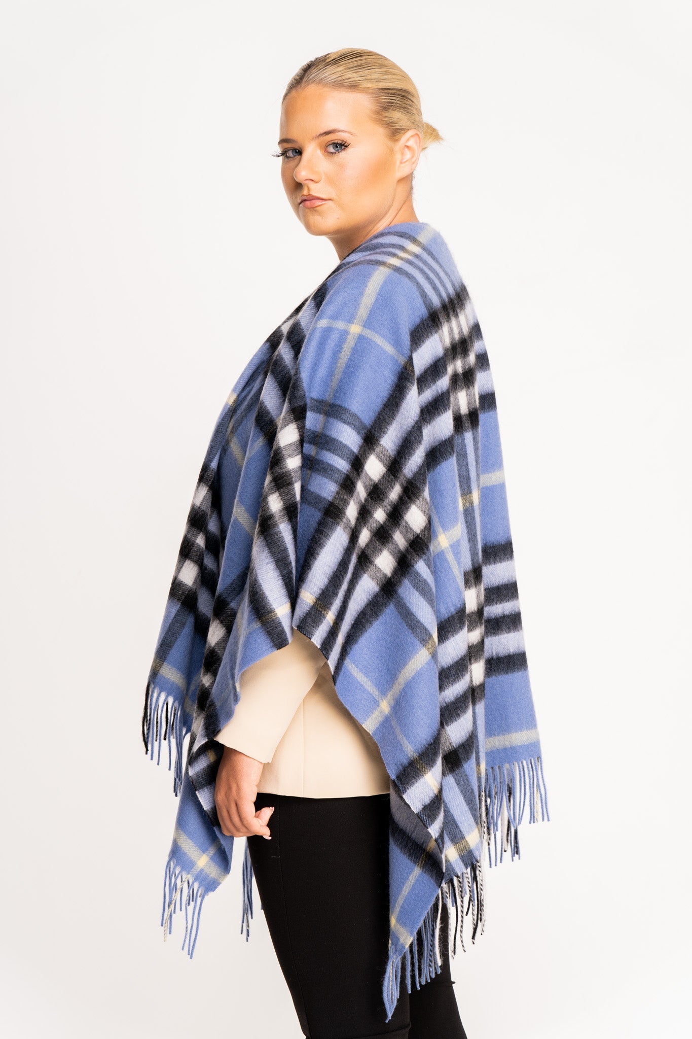 Cashmere Cape DC Classic Blue Poncho