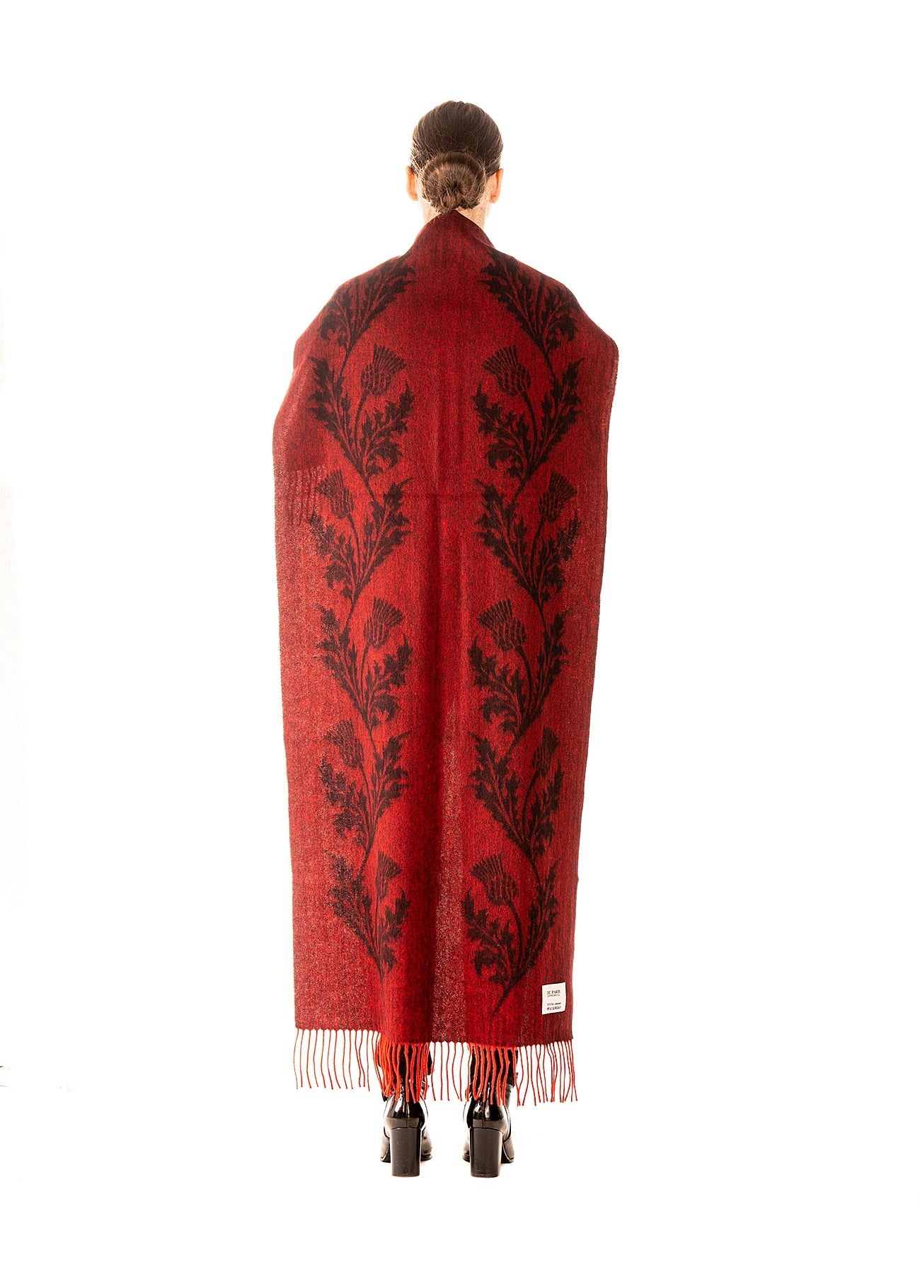 Double Thistle Red Stole 100% Pure Lambswool