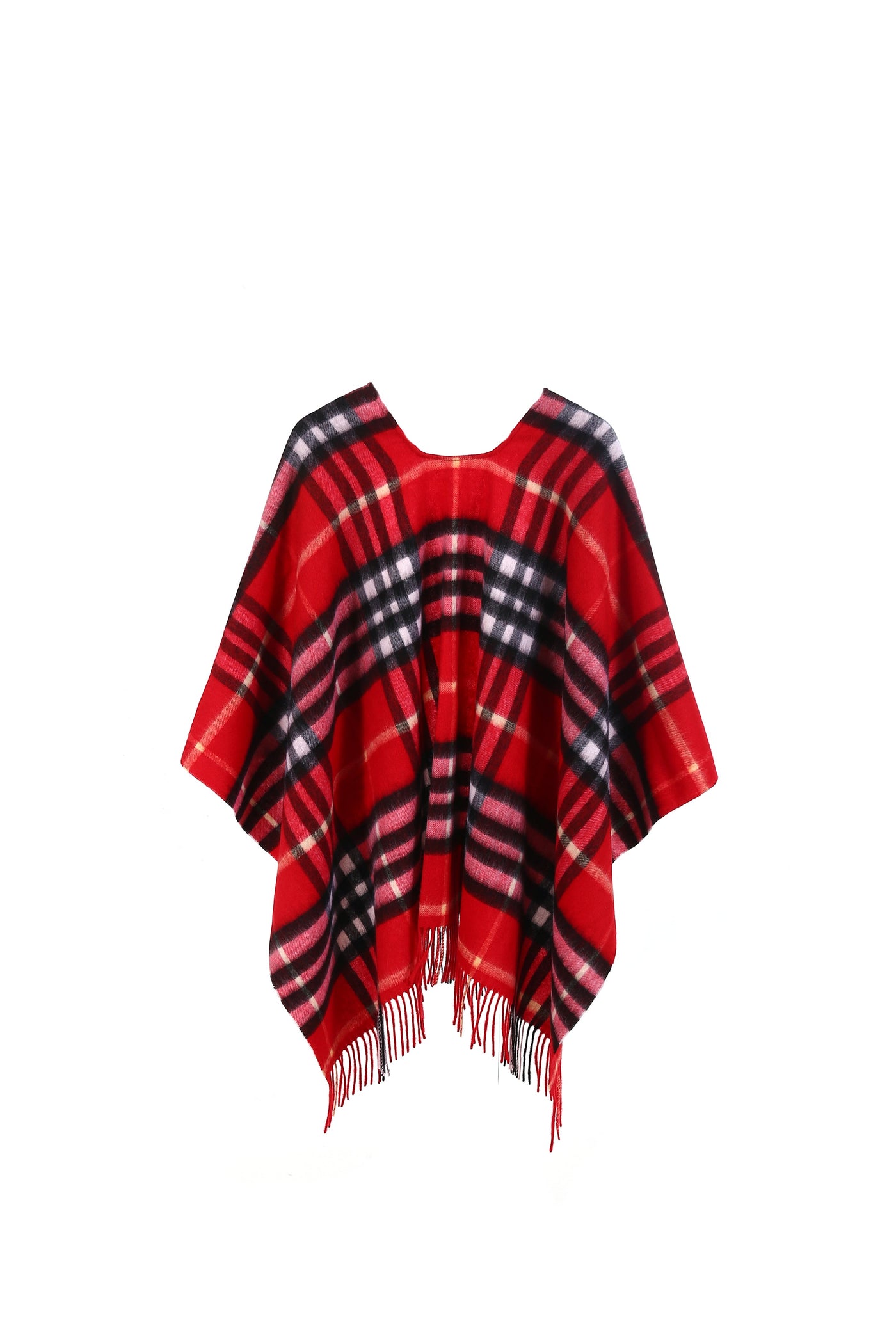 Cape DC Classic Red Poncho 100% Pure Lambswool