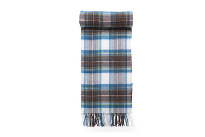 Cape Stewart Muted Blue Tartan Poncho 100% Pure Lambswool