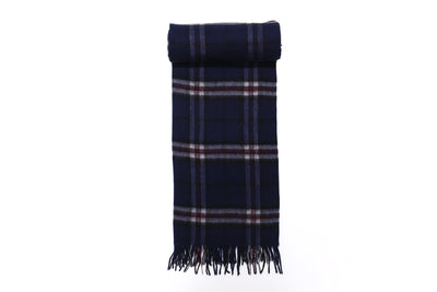 Cape Thomson Navy Tartan Poncho 100% Pure Lambswool