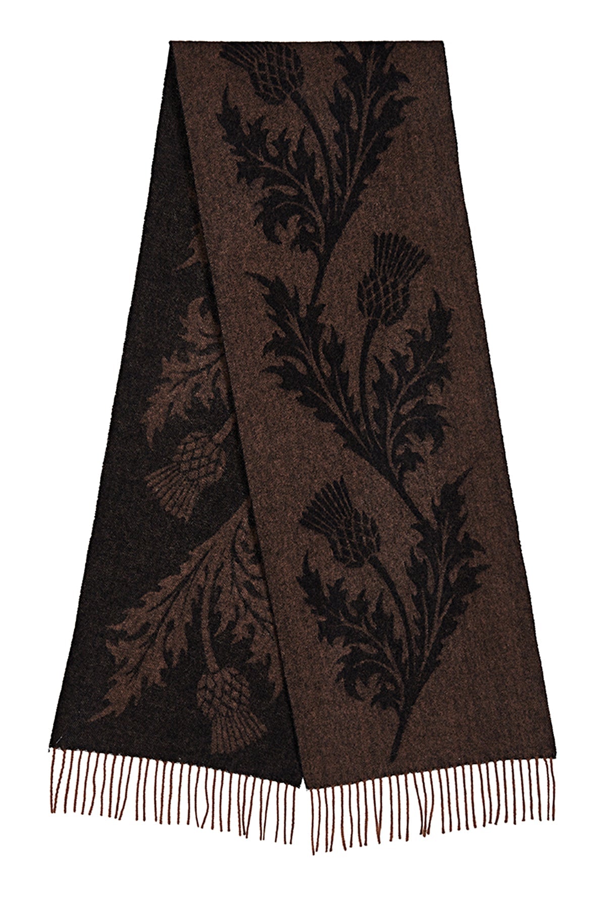 Scarf Single Thistle Brown 100% Pure Lambswool