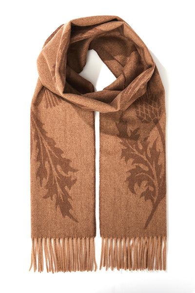 Scarf Single Thistle Camel 100% Pure Lambswool