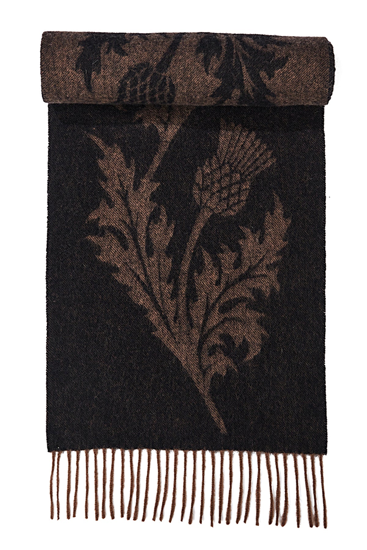 Scarf Single Thistle Brown 100% Pure Lambswool