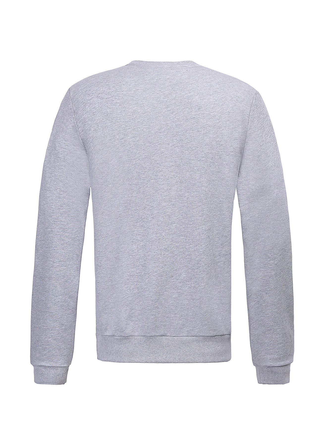 Embroidery Light Grey Cotton Sweatshirt With Big Logo