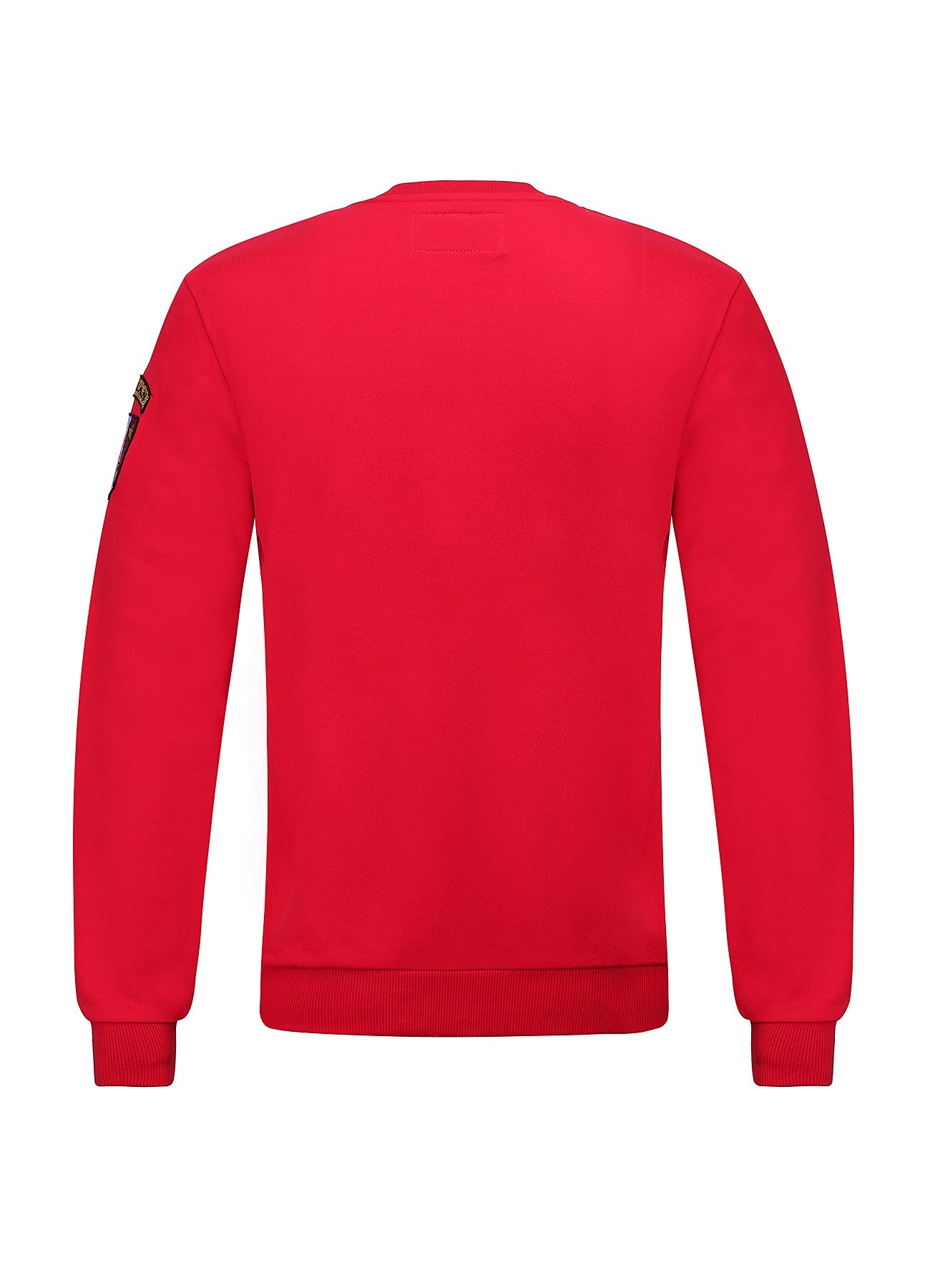 Embroidery Red Cotton Sweatshirt With Big Logo