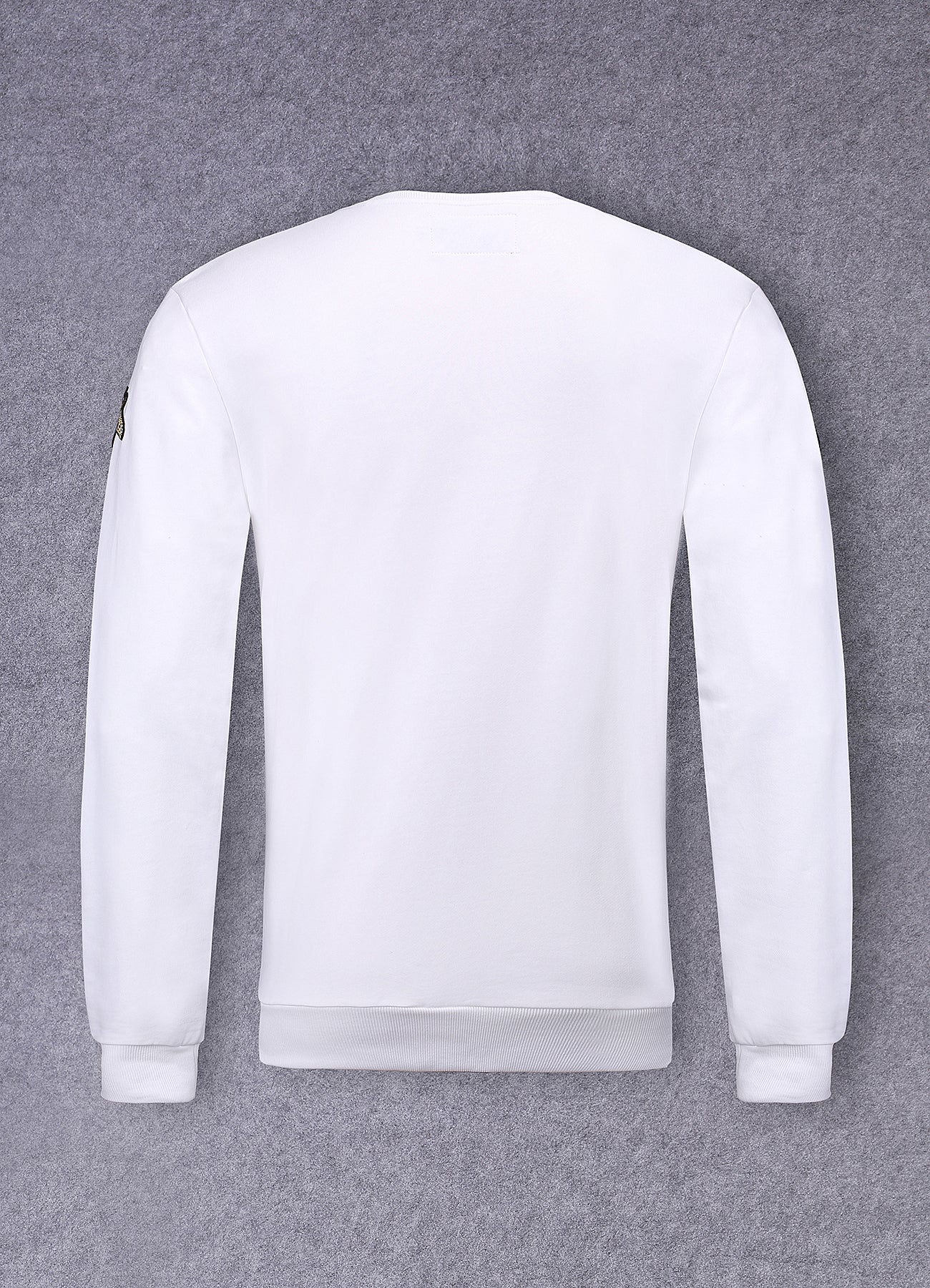 Embroidery White Cotton Sweatshirt With Big Logo