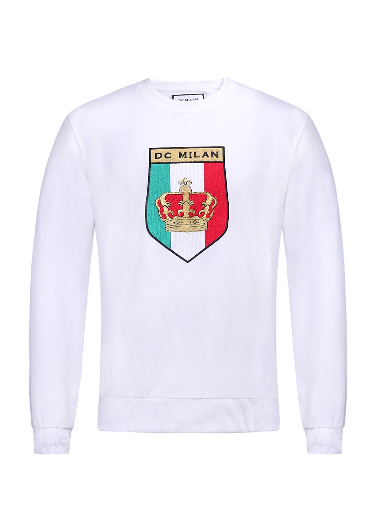 Embroidery White Cotton Sweatshirt With Big Logo