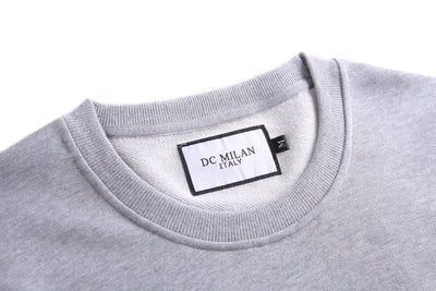 Embroidery Light Grey Cotton Sweatshirt With Big Logo