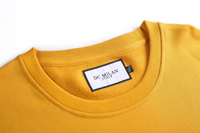 Embroidery Yellow Cotton Sweatshirt With Big Logo